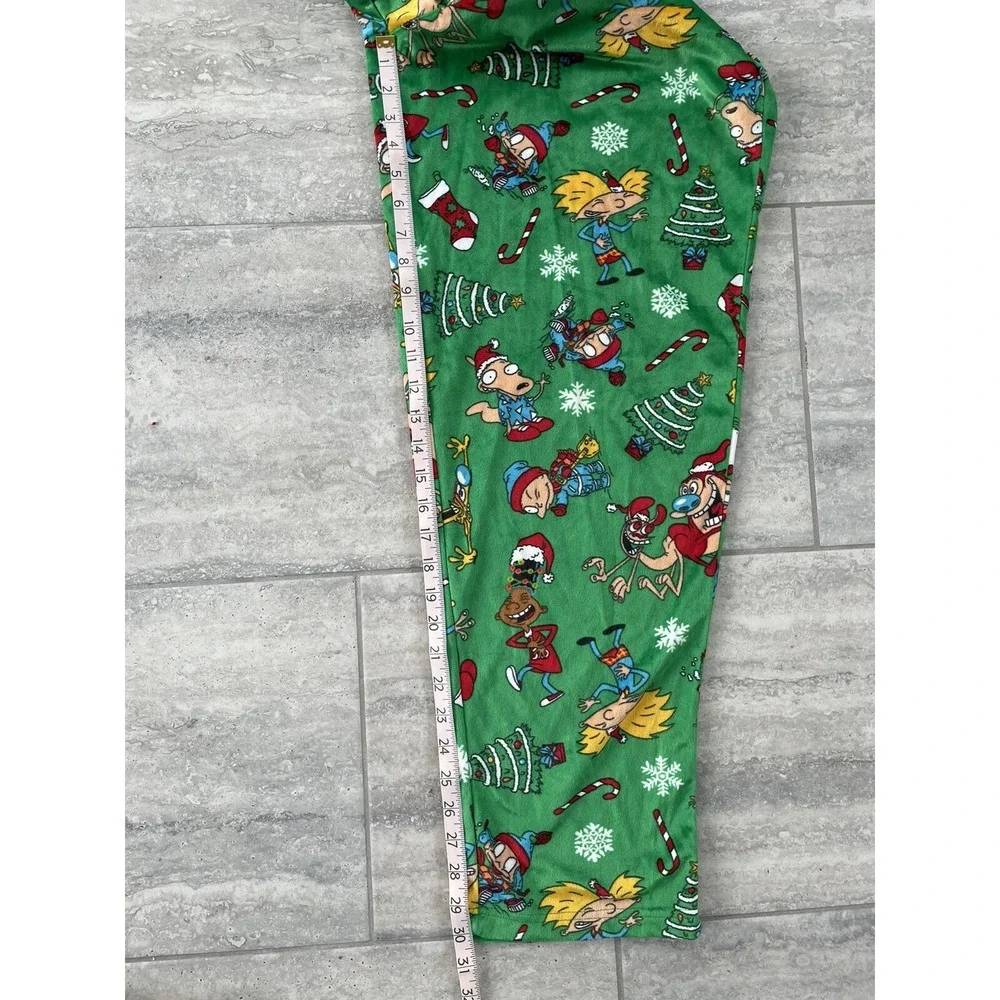 Nickelodeon Multi Characters Green‎ Christmas Pajama Pants size Large Cozy Soft
